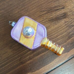 Anthropologie PICKLEBALL GLASS ORNAMENT *NWOT